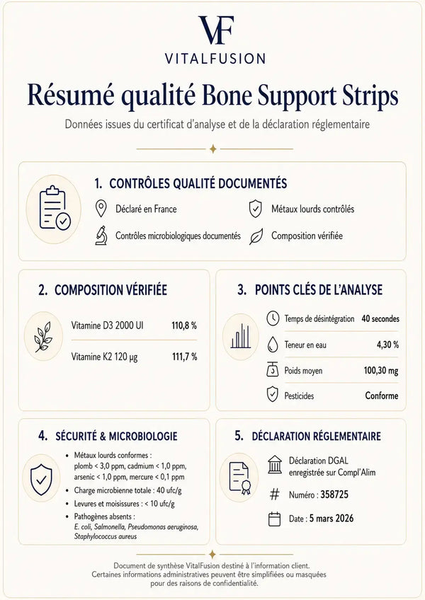 Résumé qualité Bone Support Strips