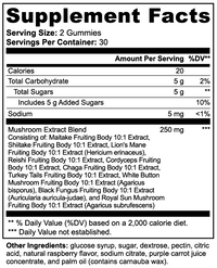 étiquette des information du pot de gummies vitaboost performeur
